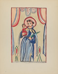 Gravura 8: Santo Antônio de Pádua: Do Portfólio "Desenhos Coloniais Espanhóis do Novo México" de American 20th Century