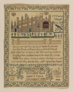 Sampler de American Elizabeth Scull
