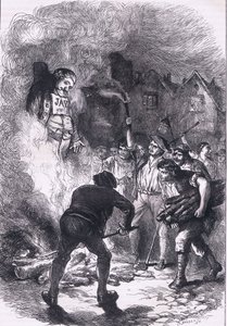 Burning of Jay "s effigy, ilustração de Cassells História dos Estados Unidos publicada por Cassell, Petter & Galpin, c.1900