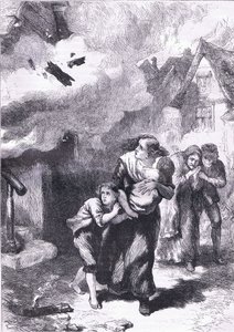 Incidente na queima de Norfolk, ilustração de Cassells History of the United States publicada por Cassell, Petter & Galpin, c.1900 (litho)