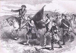 A multidão em Springfield com a bandeira negra, ilustração de Cassell History of the United States publicada por Cassell, Petter & Galpin, c.1900 (litho)