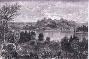The valley of the Mississippi, ilustração de Cassells History of the United States publicada por Cassell, Petter & Galpin, c.1900 (litho)