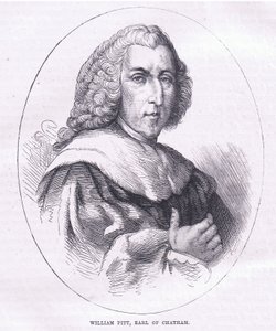 William Pitt, Conde de Chatham, ilustração de Cassell History of the United States publicada por Cassell, Petter & Galpin, c.1900 (litho)