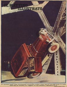 Uma fuga milagrosa: um carro tombando e parando mesmo a tempo para evitar o afundamento de uma ponte em Milwaukee, Wisconsin, EUA (foto) de American Photographer (after)