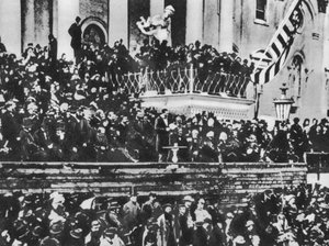 Abraham Lincolns segunda inauguração, 4 de março de 1865 (foto a p/b) de American Photographer (after)