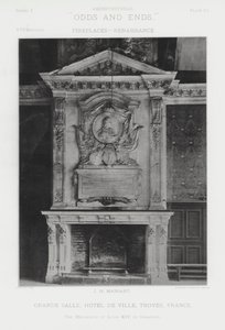 Lareira: Grande Salle, Hotel De Ville, Troyes, França (foto a p/b) de American Photographer (after)