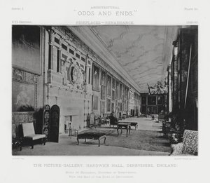 Lareira: The Picture-Gallery, Hardwick Hall, Derbyshire, Inglaterra (foto a p/b) de American Photographer (after)