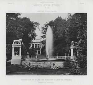 Fonte no Parque de Schloss Klein-Glienicke, Potsdam, Prússia (foto a p/b) de American Photographer (after)