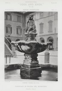 Fonte na Piazza Del Municipio, Prato, Itália (foto a p/b) de American Photographer (after)