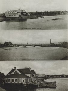 Universidade de Harvard: University Boat Club, Larz Anderson Bridge, Weld Boat Club (foto a p/b) de American Photographer (after)