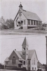 Old Orchard Beach, Maine: São João junto ao mar, Igreja Episcopal, Igreja Metodista (foto a p/b) de American Photographer (after)