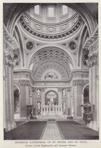 Philadelphia: Catedral Interior de São Pedro e São Paulo, esquina das ruas 18 e Verão (foto a p/b) de American Photographer (after)