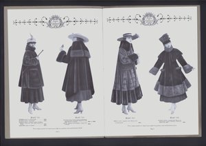 Espalhamento de duas páginas do The The Theater of Fur Fashion (foto a p/b) de American Photographer (after)