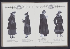 Espalhamento de duas páginas do The The Theater of Fur Fashion (foto a p/b) de American Photographer (after)