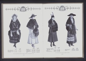 Espalhamento de duas páginas do The The Theater of Fur Fashion (foto a p/b) de American Photographer (after)