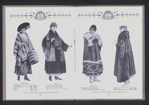 Espalhamento de duas páginas do The The Theater of Fur Fashion (foto a p/b) de American Photographer (after)