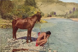 Guerreiro Apache, Rio Navaho, Arizona (foto colorida)