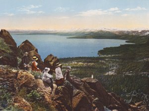 Lago Tahoe visto do Monte Watson, Califórnia (fotografia a cores) de American Photographer
