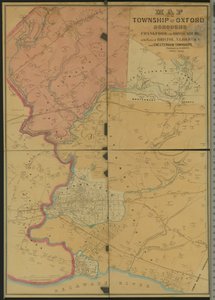 Mapa da cidade de Oxford, Boroughs of Frankford & Bridesburg com partes de Bristol, N. Liberties e Cheltenham Townships, 1849