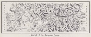 Maquete do Canal do Panamá (fotografia a preto e branco) de American Photographer