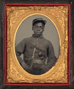 Retrato de um soldado,c. 1863 (foto) de American Photographer
