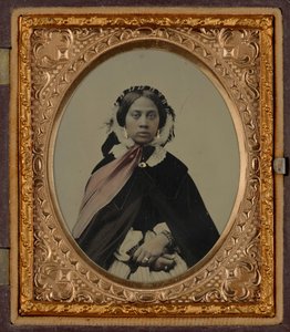 Retrato de uma mulher, possivelmente Josephine Folks, c. 1860 (foto) de American Photographer