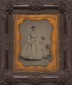 Retrato de uma mulher e de um rapaz,c. 1863 (foto) de American Photographer