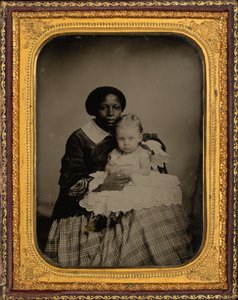 Retrato de mulher e criança,c. 1860 (foto) de American Photographer