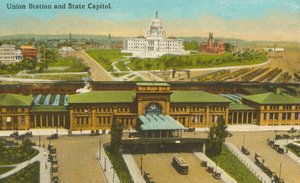 Providence, Rhode Island: Union Station e Capitólio do Estado (fotografia a cores) de American Photographer