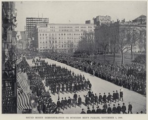 Demonstração do Dinheiro Sonoro ou Desfile de Homens de Negócios de American Photographer
