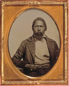 Homem estóico, c.1855 (ambrótipo de nona placa colorida à mão) de American Photographer