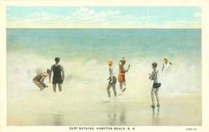 Banhos de surf, Hampton Beach, New Hampshire, c 1920 (fotografia a cores) de American Photographer