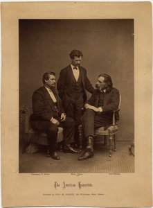 Os humoristas americanos, retrato de grupo por George M Baker, Boston (albumen photo)