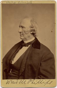 Wendell Phillips (1811-84), abolicionista americano e defensor dos nativos americanos (albumen photo) de American Photographer