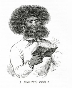 Um Coolie Civilizado, ilustração de Appletons Journal, 4 de maio de 1872 de American School