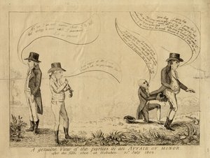 Uma Visão Genuína das Partes em um Caso de Honra após o Quinto Tiro em Hoboken, em 31 de julho de 1802 de American School