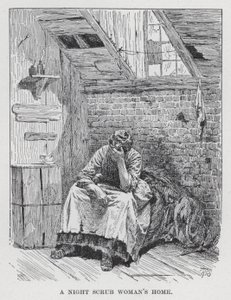 A Casa de uma Mulher Esfregona Nocturna (litho) de American School