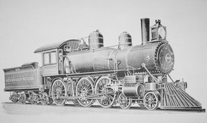 Uma Locomotiva Schenectady (gravura) de American School