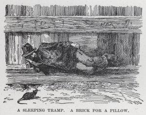 Um Vagabundo Adormecido, Um Tijolo por uma Almofada (litho) de American School