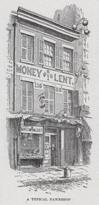 Uma loja de penhores típica (litho) de American School