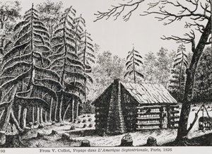 Uma cabine de fronteira, de &39;The Pageant of America, Vol.3&39;, de Ralph Henry Gabriel, 1926 de American School