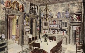 Um modelo de sala de jantar alemã (cor litho) de American School