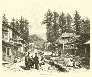 Uma rua em Nikko de American School