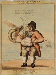 Uma vespa tomando um frolick, 1813 (gravura colorida à mão) de American School