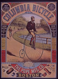 Anúncio para Columbia Penny-Farthing bicicleta, Boston, EUA de American School