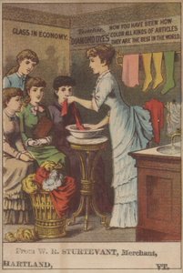 Anúncio para Corantes de Diamante (cor litho) de American School