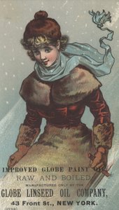 Propaganda para a Globe Linseed Oil Company Imprimiu a Globe Paint, c.1880 de American School