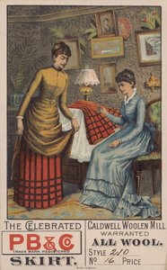 Anúncio para saias de lã (cor litho) de American School