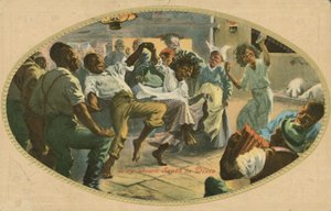 Dança afro-americana em Dixie (cor litho) de American School