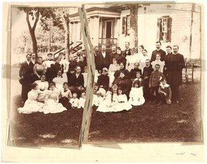 Albumen da família Archer (foto sépia) de American School